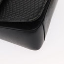 BALLY Hand Bag Leather 2way Black Gold Auth 153490-9