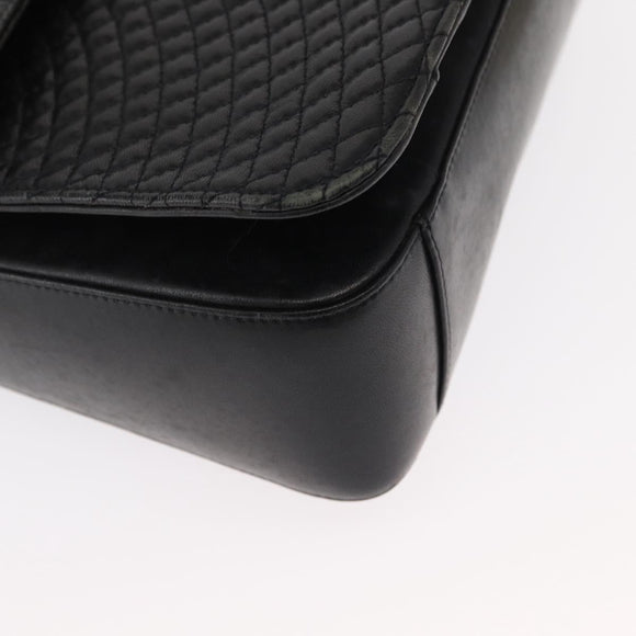 BALLY Hand Bag Leather 2way Black Gold Auth 153490