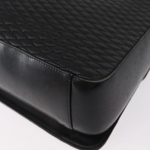 BALLY Hand Bag Leather 2way Black Gold Auth 153490