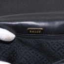 BALLY Hand Bag Leather 2way Black Gold Auth 153490-20