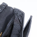 BALLY Hand Bag Leather 2way Black Gold Auth 153490-21