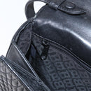 BALLY Hand Bag Leather 2way Black Gold Auth 153490-23
