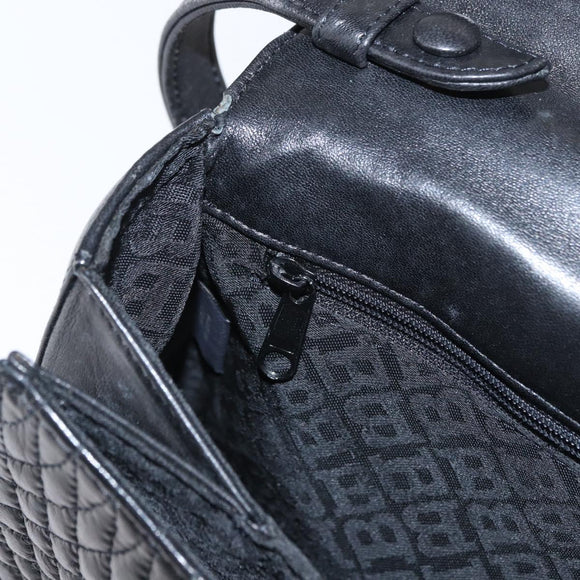 BALLY Hand Bag Leather 2way Black Gold Auth 153490