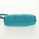 PRADA Shoulder Bag Nylon Blue Gold Auth 153492V-10
