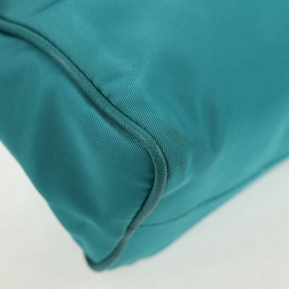 PRADA Shoulder Bag Nylon Blue Gold Auth 153492V