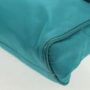 PRADA Shoulder Bag Nylon Blue Gold Auth 153492V-12