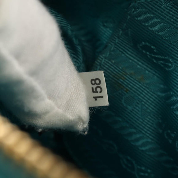 PRADA Shoulder Bag Nylon Blue Gold Auth 153492V