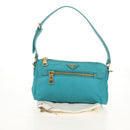 PRADA Shoulder Bag Nylon Blue Gold Auth 153492V-26