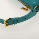 PRADA Shoulder Bag Nylon Blue Gold Auth 153492V-8