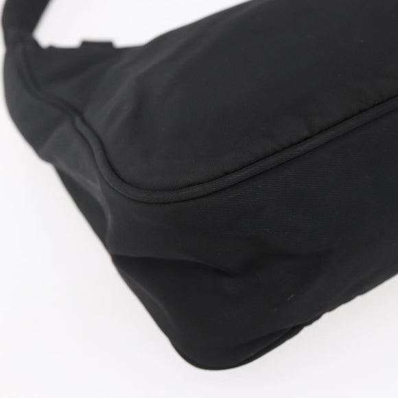PRADA Hand Bag Nylon Black Silver Auth 153493