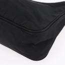 PRADA Hand Bag Nylon Black Silver Auth 153493-16