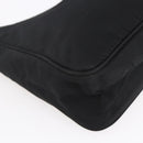 PRADA Hand Bag Nylon Black Silver Auth 153493-17