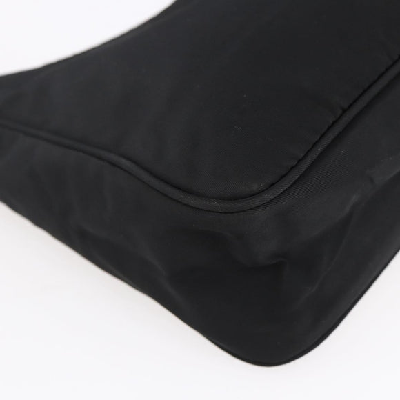 PRADA Hand Bag Nylon Black Silver Auth 153493