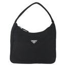 PRADA Hand Bag Nylon Black Silver Auth 153493-13