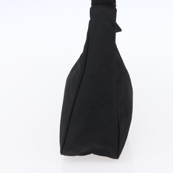 PRADA Hand Bag Nylon Black Silver Auth 153493