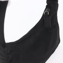 PRADA Hand Bag Nylon Black Silver Auth 153493-6