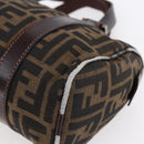 FENDI Zucca Canvas Hand Bag Black Brown Auth 153494-8
