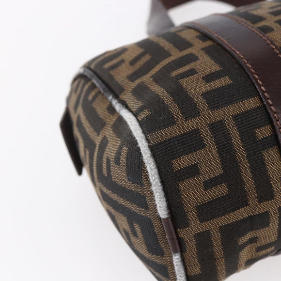 FENDI Zucca Canvas Hand Bag Black Brown Auth 153494