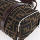 FENDI Zucca Canvas Hand Bag Black Brown Auth 153494-16