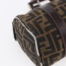 FENDI Zucca Canvas Hand Bag Black Brown Auth 153494-17