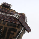 FENDI Zucca Canvas Hand Bag Black Brown Auth 153494-9