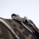 FENDI Zucca Canvas Hand Bag Black Brown Auth 153494-10