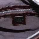 FENDI Zucca Canvas Hand Bag Black Brown Auth 153494-18