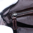 FENDI Zucca Canvas Hand Bag Black Brown Auth 153494-19