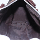 FENDI Zucca Canvas Hand Bag Black Brown Auth 153494-21