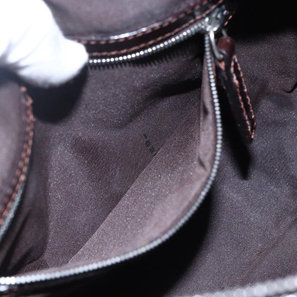 FENDI Zucca Canvas Hand Bag Black Brown Auth 153494