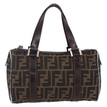 FENDI Zucca Canvas Hand Bag Black Brown Auth 153494 - 0