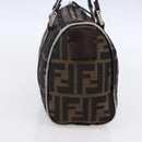 FENDI Zucca Canvas Hand Bag Black Brown Auth 153494-3