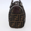 FENDI Zucca Canvas Hand Bag Black Brown Auth 153494-4