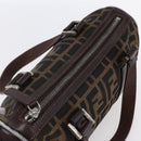 FENDI Zucca Canvas Hand Bag Black Brown Auth 153494-6