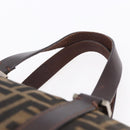 FENDI Zucca Canvas Hand Bag Black Brown Auth 153494-14