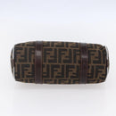 FENDI Zucca Canvas Hand Bag Black Brown Auth 153494-5