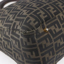 FENDI Zucca Canvas Hand Bag Black Brown Auth 153495-14