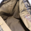 FENDI Zucca Canvas Hand Bag Black Brown Auth 153495-19