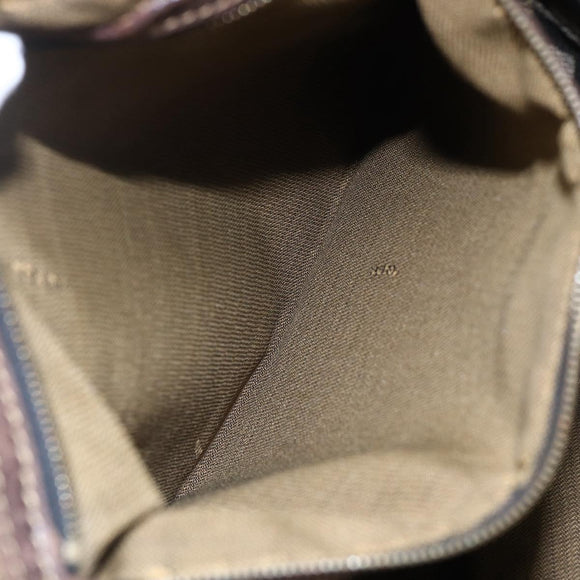 FENDI Zucca Canvas Hand Bag Black Brown Auth 153495