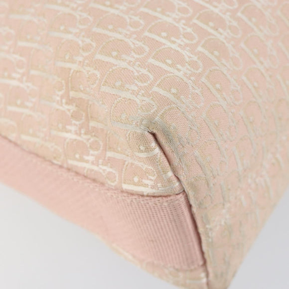 Christian Dior Trotter Canvas Shoulder Bag Pink Silver Auth 153498