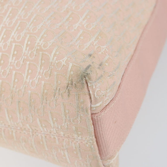Christian Dior Trotter Canvas Shoulder Bag Pink Silver Auth 153498