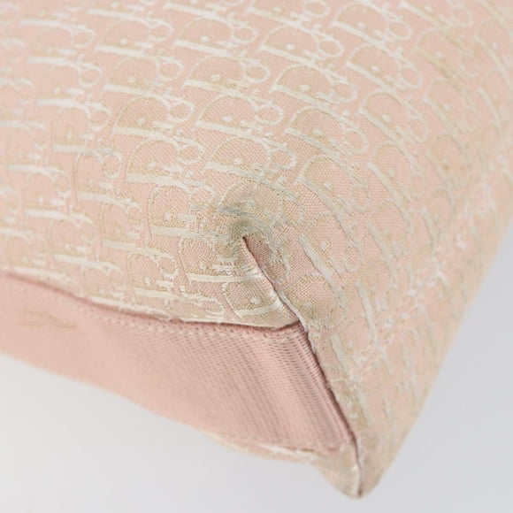 Christian Dior Trotter Canvas Shoulder Bag Pink Silver Auth 153498