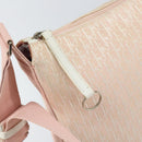 Christian Dior Trotter Canvas Shoulder Bag Pink Silver Auth 153498-10