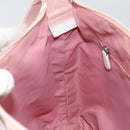 Christian Dior Trotter Canvas Shoulder Bag Pink Silver Auth 153498-20