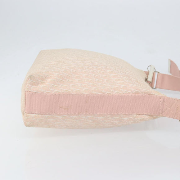 Christian Dior Trotter Canvas Shoulder Bag Pink Silver Auth 153498