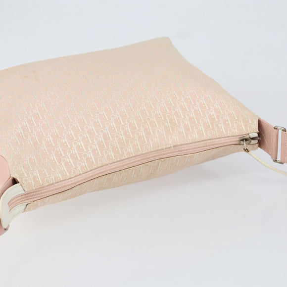 Christian Dior Trotter Canvas Shoulder Bag Pink Silver Auth 153498