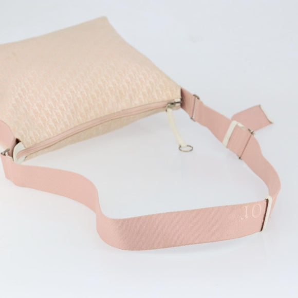 Christian Dior Trotter Canvas Shoulder Bag Pink Silver Auth 153498