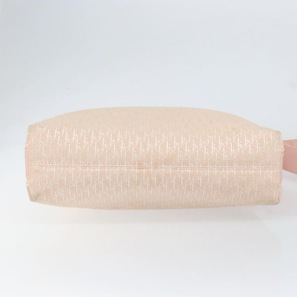 Christian Dior Trotter Canvas Shoulder Bag Pink Silver Auth 153498