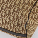 Christian Dior Trotter Canvas Boston Bag Beige Gold Auth 153500-9