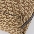 Christian Dior Trotter Canvas Boston Bag Beige Gold Auth 153500-14